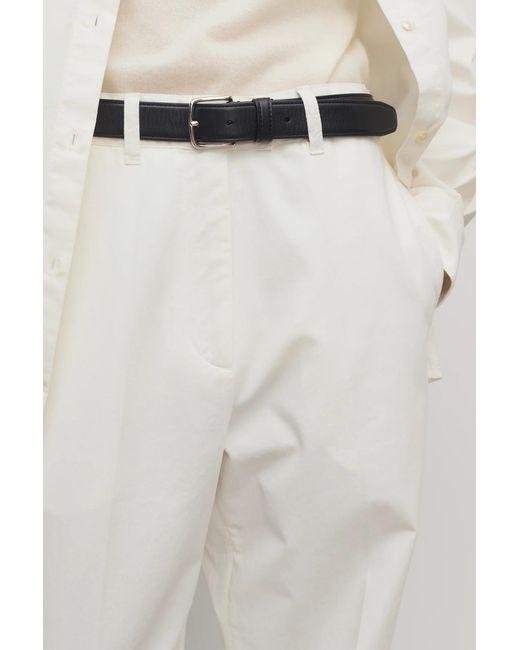 The Row White Neriah High-Waisted Tailored Pants