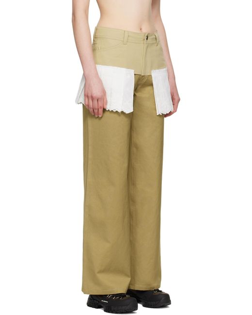 ANDERSSON BELL Metallic Lace-Pleats Trousers