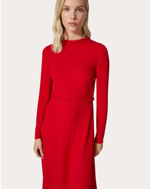 Valentino Red Belted Train Gown