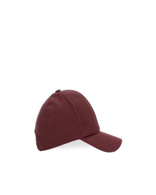 Courreges Red Logo-Patch Cotton Cap