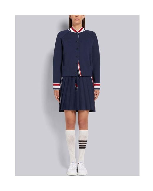 Thom Browne Blue Rwb Pleated High Waist Mini Skirt