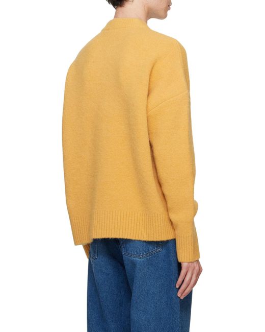 AMI Orange Ami De Coeur Logo Intarsia-Knit Jumper