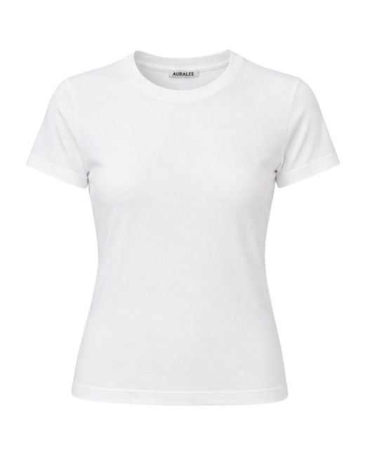 Auralee White Short-Sleeved T-Shirt
