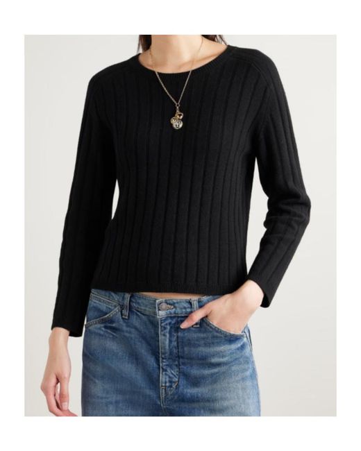 Nili Lotan Black Alise Ribbed Sweater