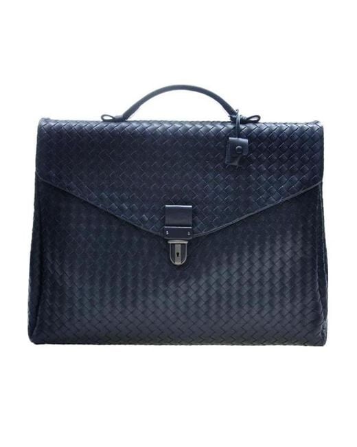 Bottega Veneta Blue Knitted Detail Handbag for men