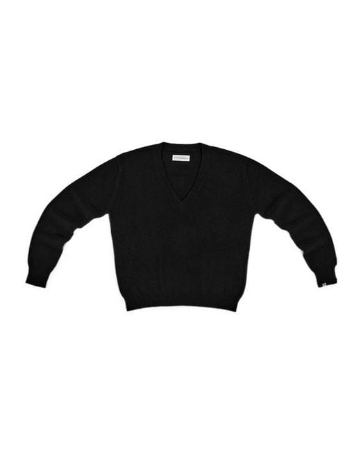 Extreme Cashmere Black V-Neck Sweater for men