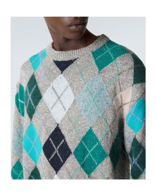 ERL Blue Diamond Pattern Sweater for men