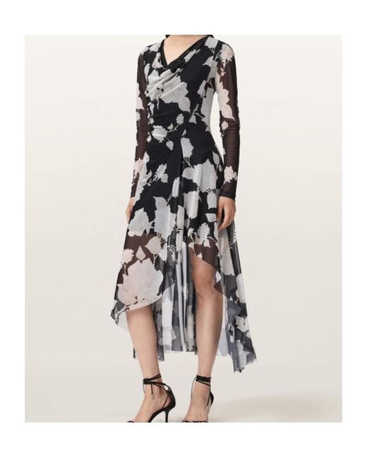 AllSaints Black Long-Sleeved Dress