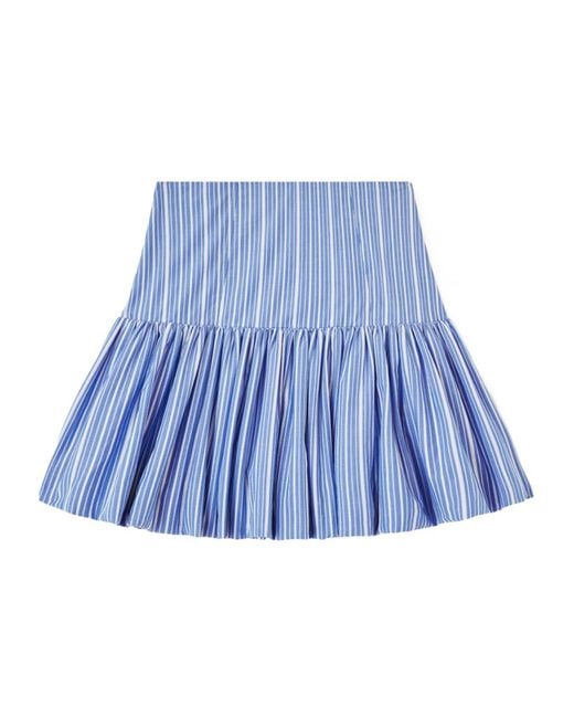 Ganni Blue Organic Cotton Mini Skirt