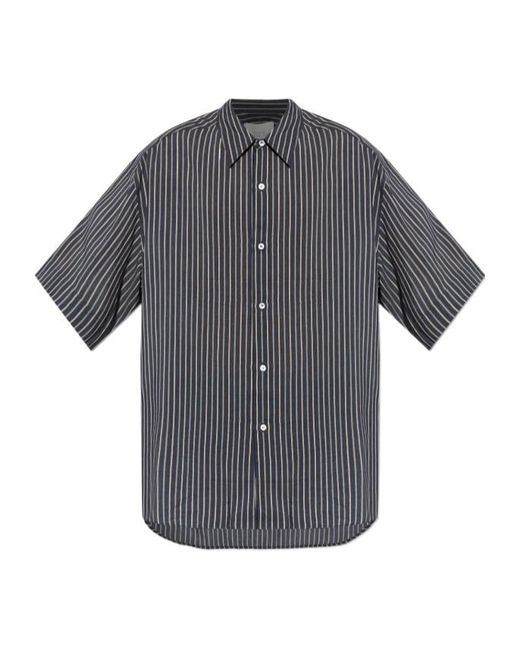Studio Nicholson Gray Short-Sleeves Denim Shirt for men
