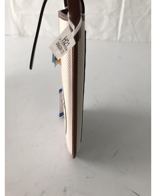 Burberry White Anne Logo Printed Phone Holder