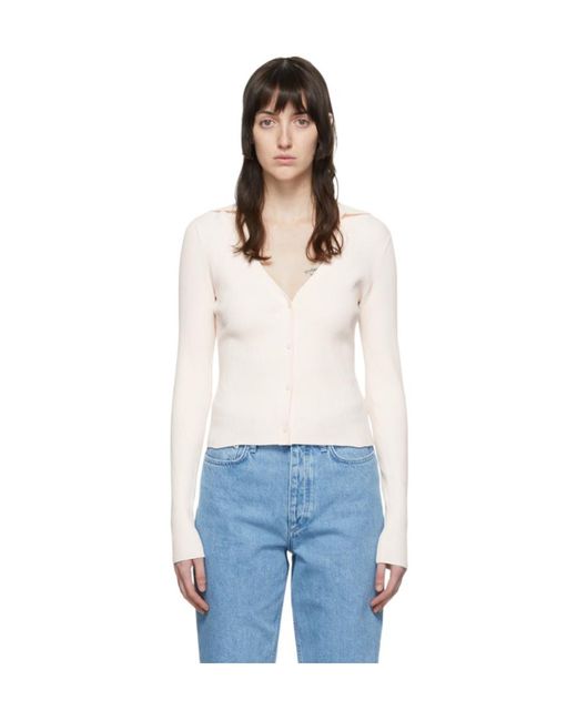 Rag & Bone White Ribbed Knitted Cardigan