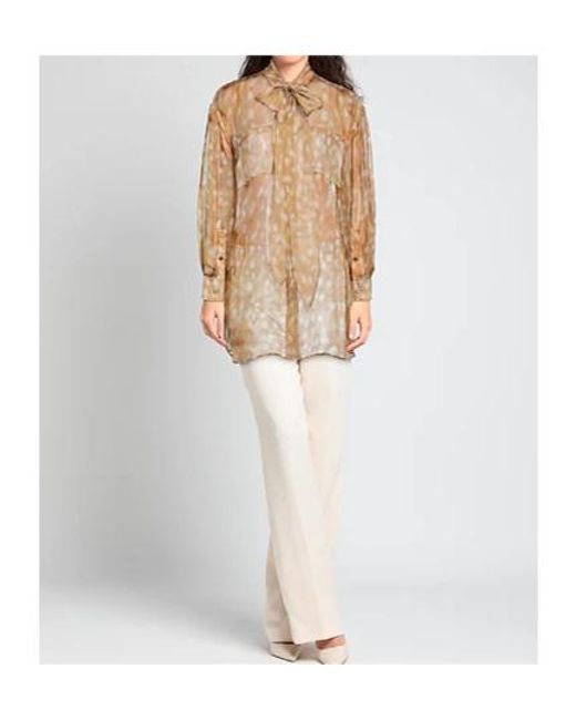 Burberry Natural Patterned Shirts Blouses