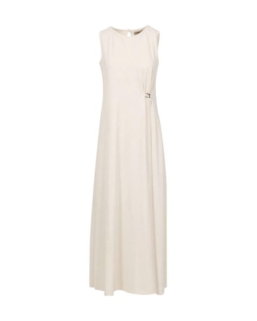 Herno White Round Neck Dress