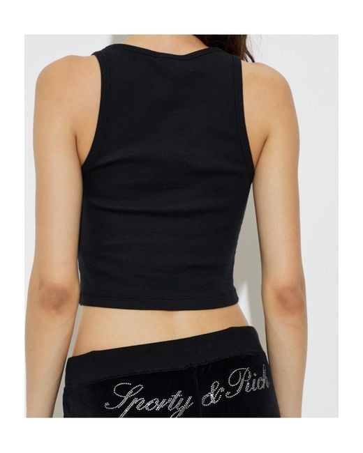 Sporty & Rich Black Cropped Tank Top