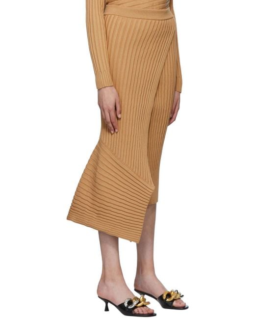 Stella McCartney Natural Asymmetrical Midi Skirt