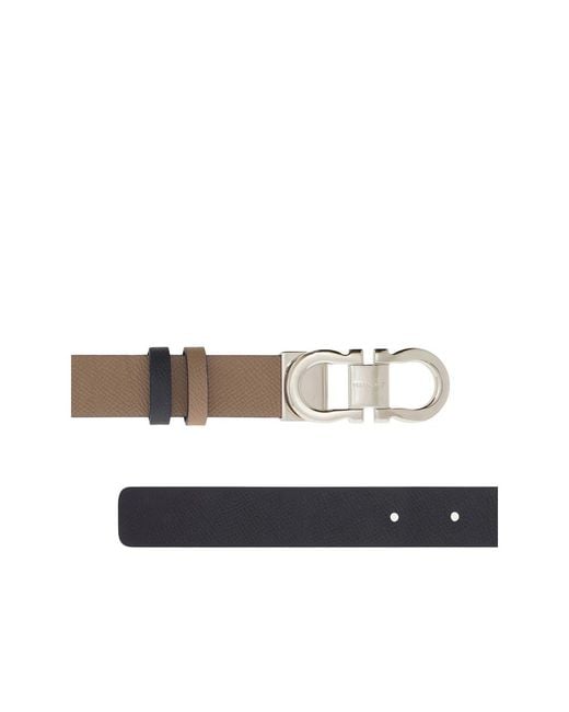 Ferragamo Blue Gancini Reversible And Adjustable Belt
