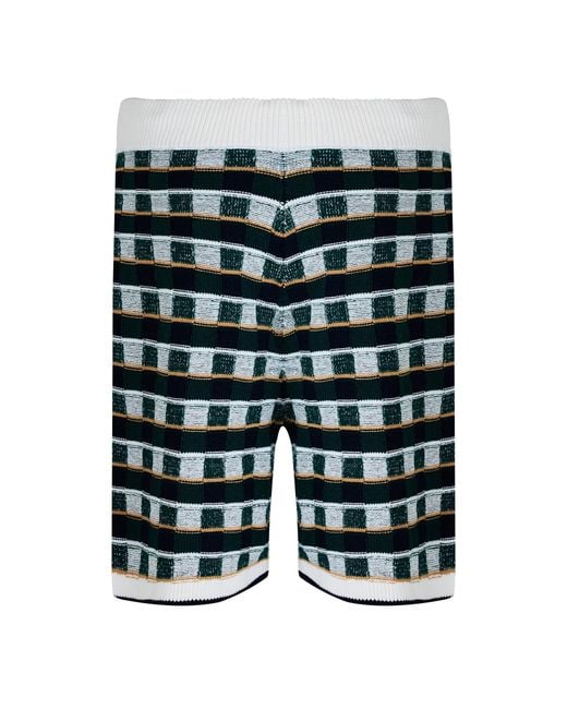 Casablanca Green Crochet Mosaic Shorts for men