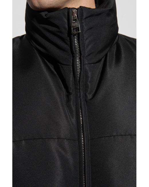 McQueen Black Long Sleeved Zipped Padded Jacket for men