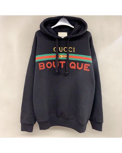 Gucci Black Boutique Print Hoodie for men