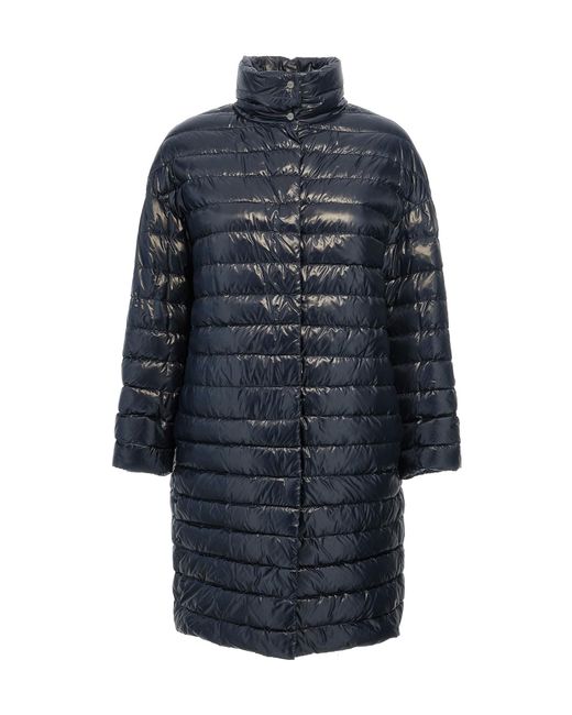 Herno Blue Padded High-Neck Parka Coat