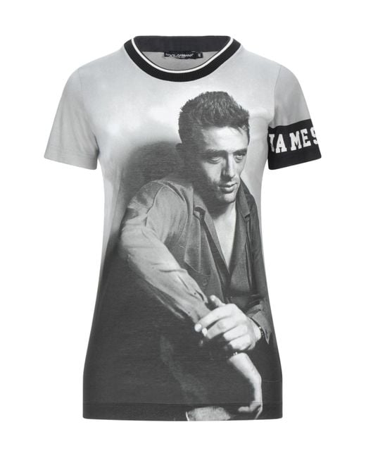 Dolce & Gabbana Gray Colorful Printed Short-Sleeve T-Shirt