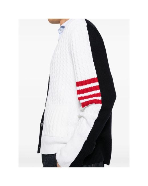 Thom Browne Black Long-Sleeve Single-Breasted Cardigan for men