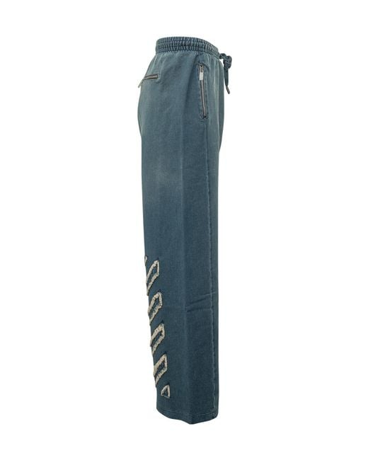 Off-White c/o Virgil Abloh Blue Drawstring Wide Leg Pants for men