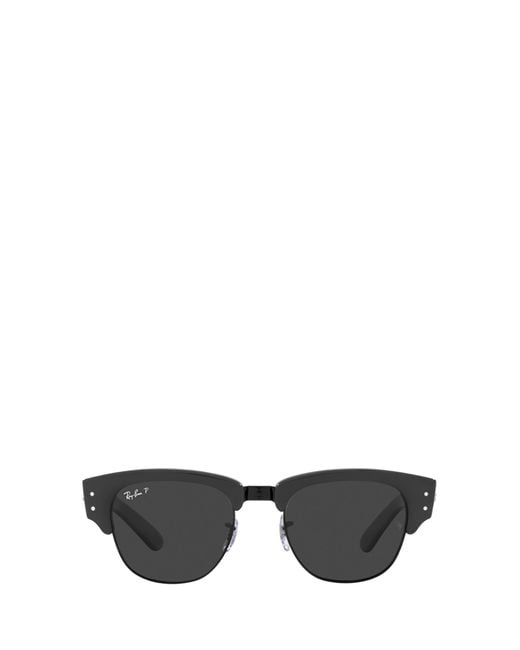 Ray-Ban Gray Mega Clubmaster Square Frame Sunglasses for men