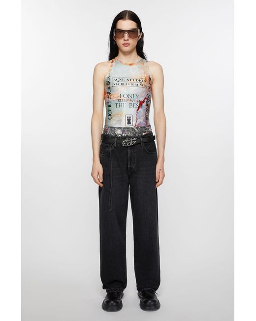 Acne White Logo-Plaque Leather Belt