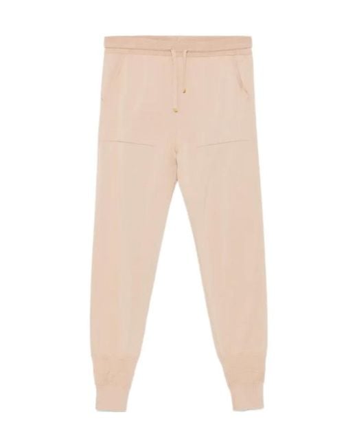 Eleventy Natural Drawstring Cuffed Track Pants