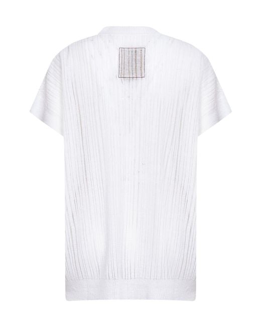 Uma Wang White V-Neck T-Shirt
