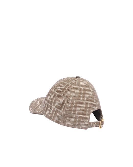 Fendi Natural Ff Jacquard Baseball Cap