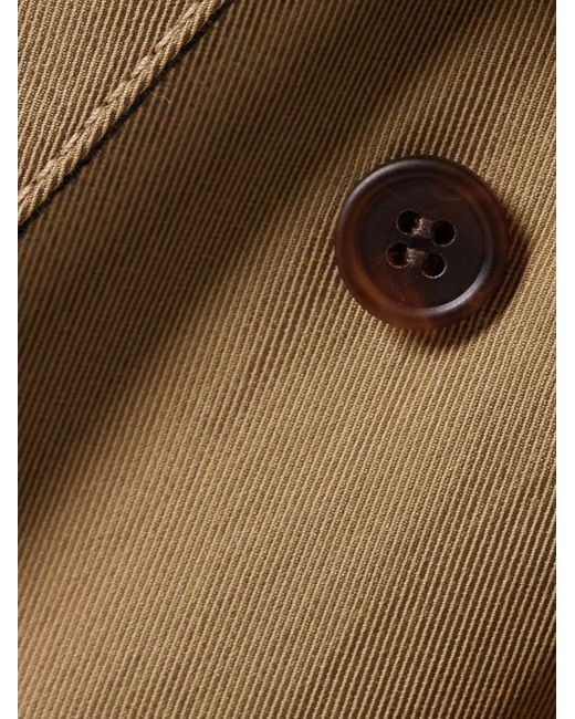 Carven Natural Double-Breasted Wool-Felt Trimmed Cotton-Blend Twill Trench Coat