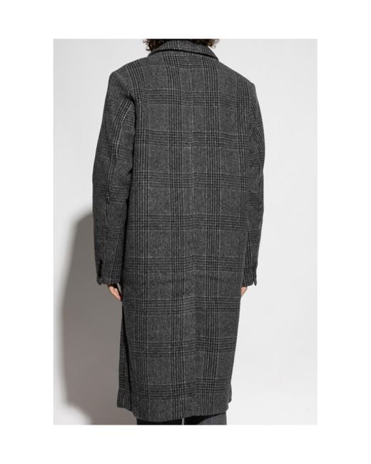 Samsøe & Samsøe Gray Checked Wool Coat for men