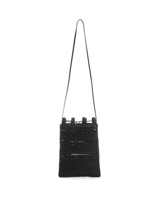 Loewe White Logo-Embroidered Drawstring Pocket