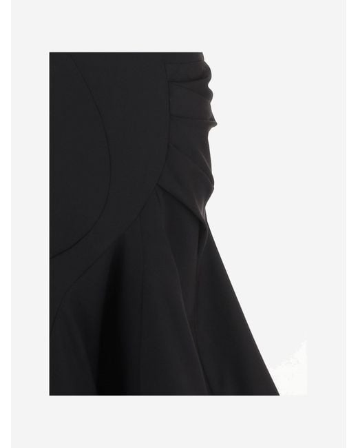 Dries Van Noten Black Flared Midi Skirt