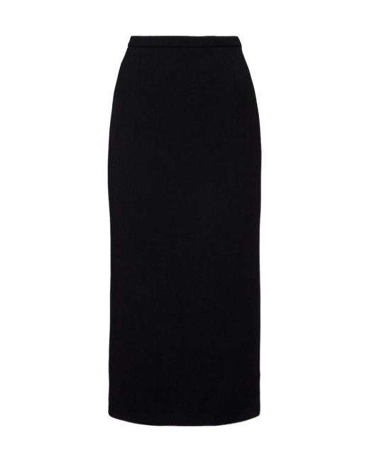 Givenchy Black Wool-Blend Midi Skirt