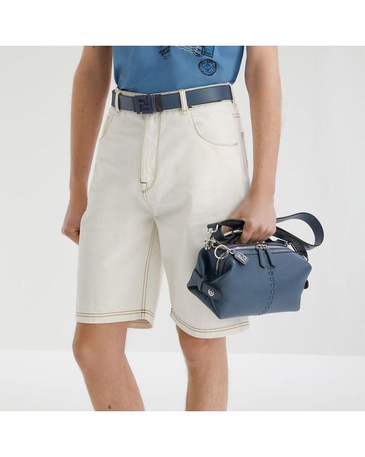 Fendi Blue Selleria Small Shoulder Bag for men