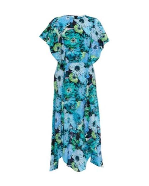 Stella McCartney Blue Floral Silk Maxi Dress