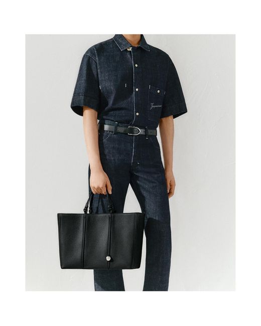 Jacquemus Black Double Handle Shoulder Bag for men
