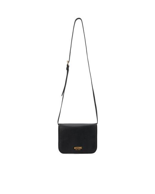 Moschino White Logo Flap Shoulder Bag