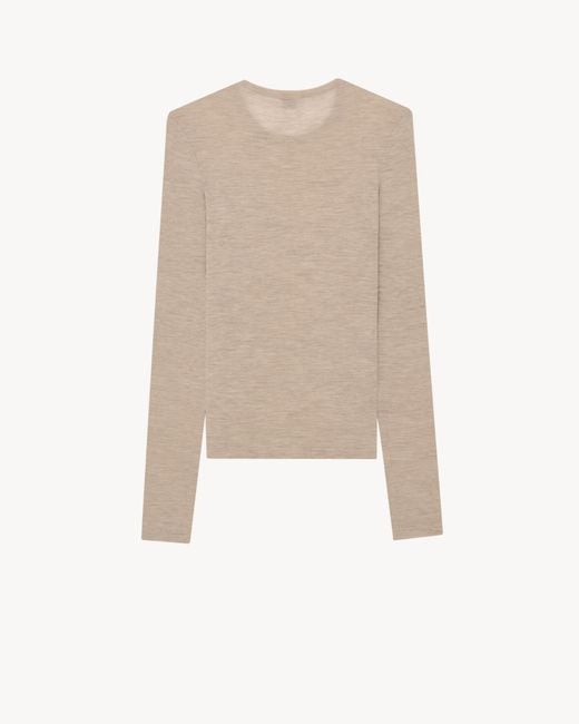 Saint Laurent Natural Long-Sleeved T-Shirt