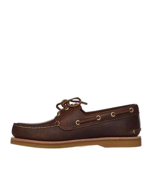 Timberland Brown Contrast Stitched Loafers for men