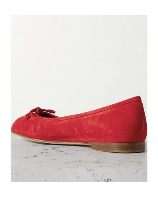 Manolo Blahnik Red Bow Flats
