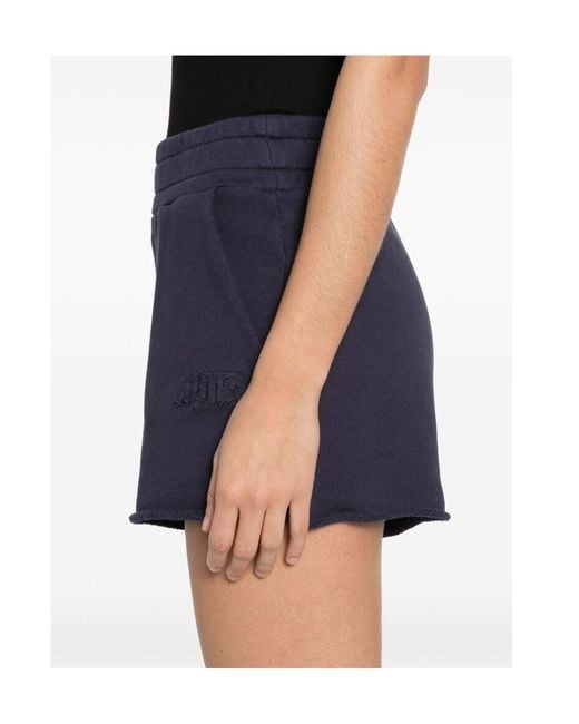 Autry Blue Elasticated Waistband Track Shorts