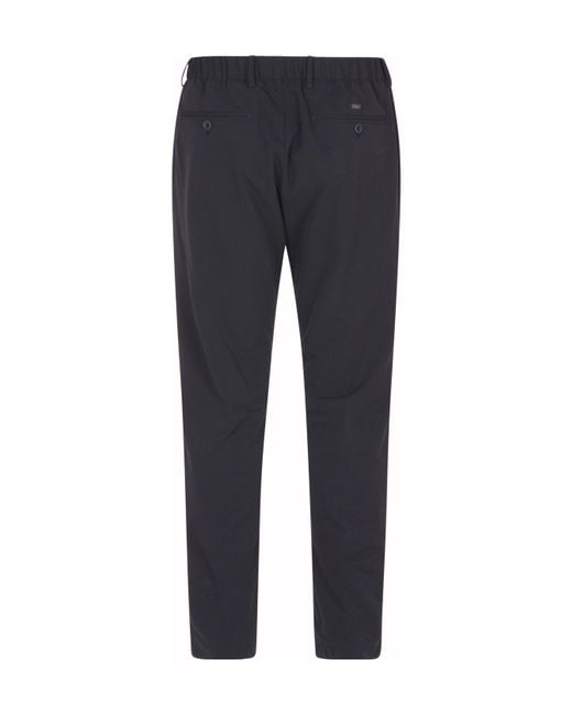 Herno Blue Seersucker Straight-Leg Trousers for men