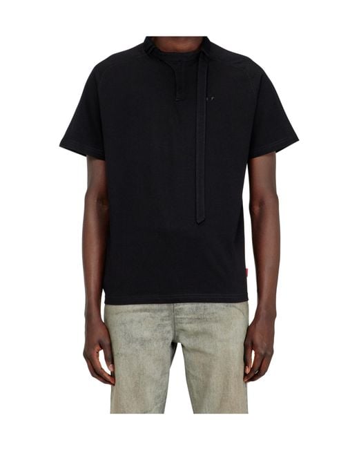 DIESEL Black T-Kauko Crewneck T-Shirt for men