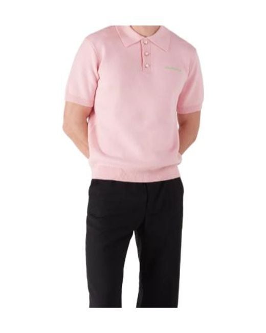 Casablanca Pink Double Face Short Sleeve Polo Shirt