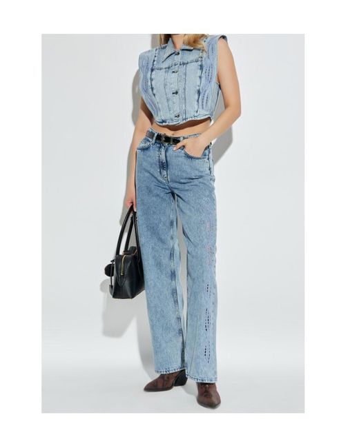 IRO Blue Rosye Broderie-Anglaise Denim Jacket